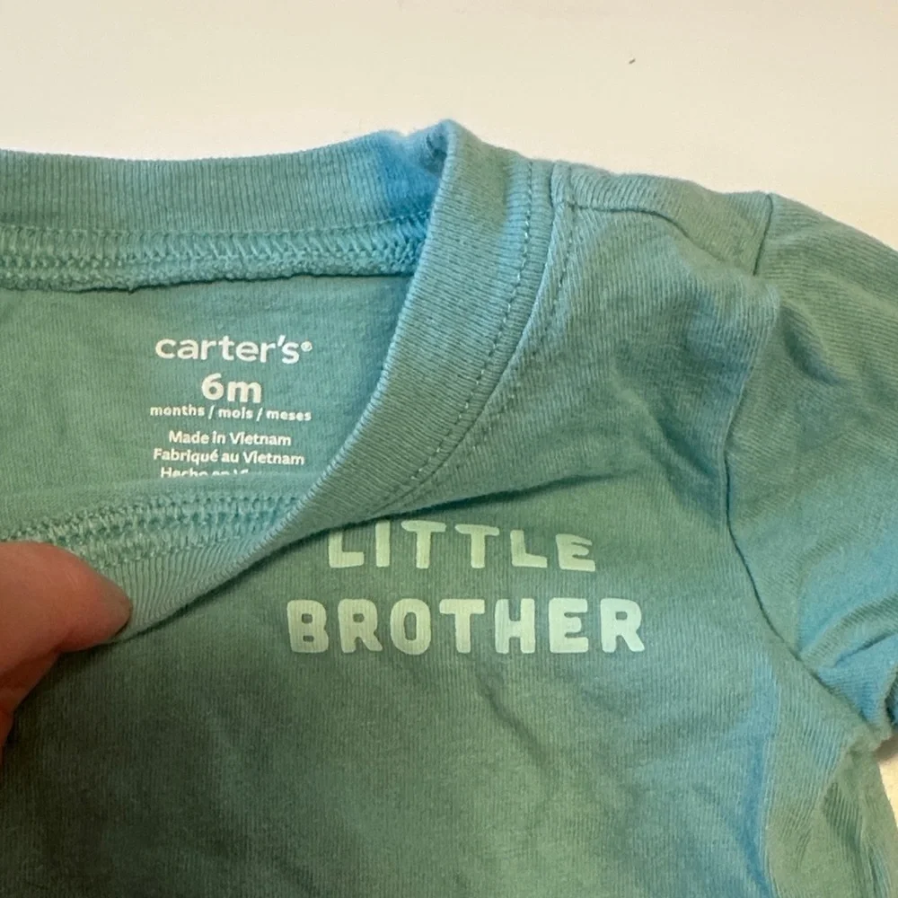 Carter's Yellow Sun and Green Little Brother Bodysuits